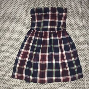 Abercrombie Plaid Strapless Dress